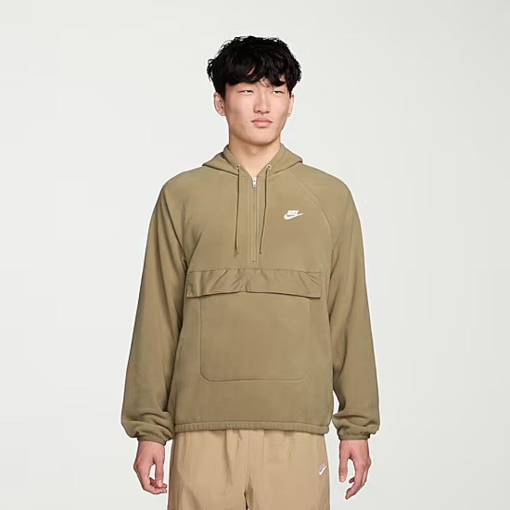 Nike Club Mens Fleece Lightweight Jacket Mosswood Brown Size Large Therma Fit